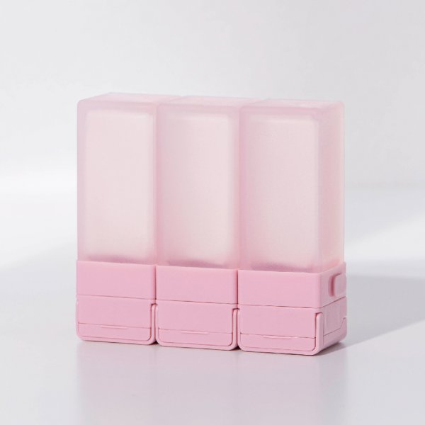 Suzzi CUBIC Travel Bottle - Pink - M 70ml - Three Piece Travel Set