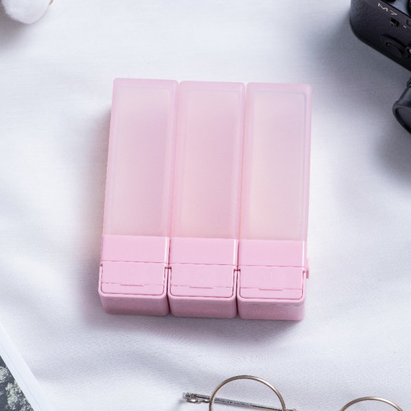 Suzzi CUBIC Travel Bottle - Pink - L 100ml - Three Piece Travel Set