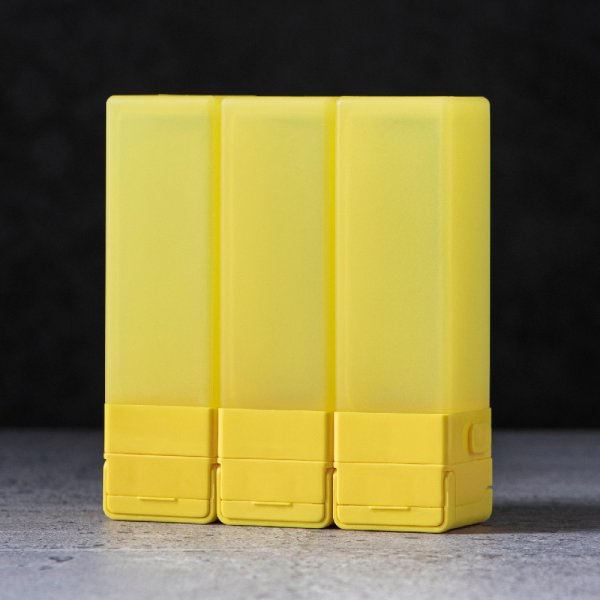 Suzzi CUBIC Travel Bottle - Yellow - L 100ml - Three Piece Travel Set